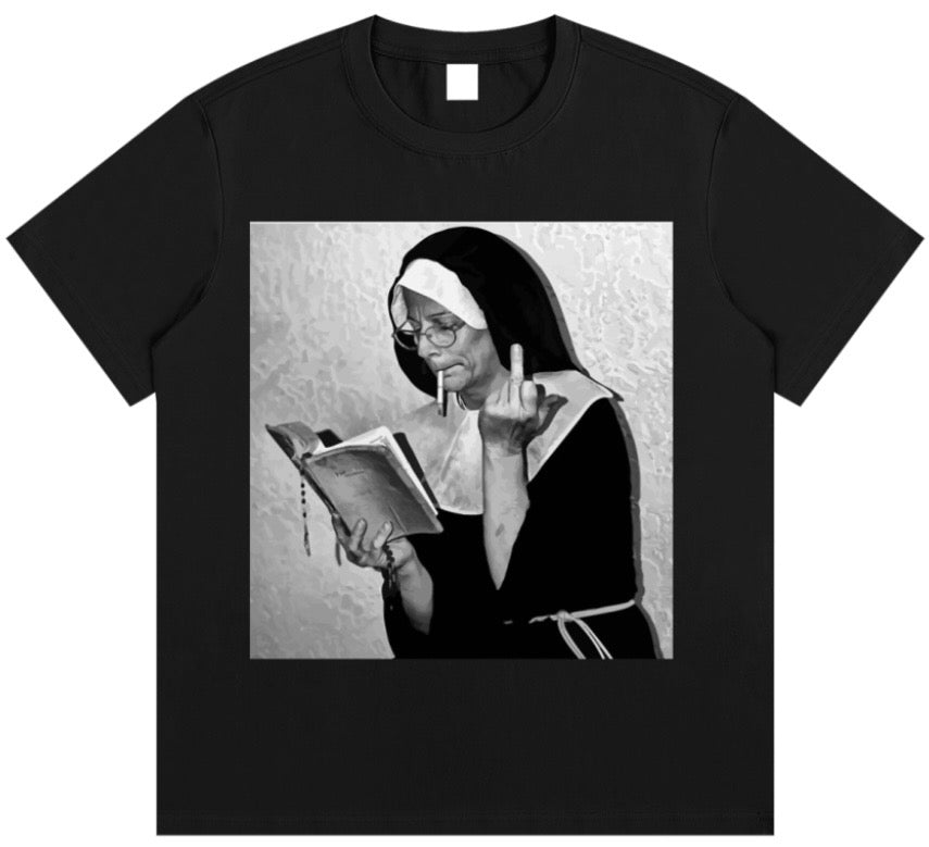 Smoking Nun Mens Graphic Tee