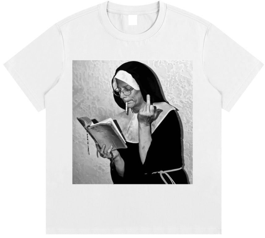 Smoking Nun Mens Graphic Tee